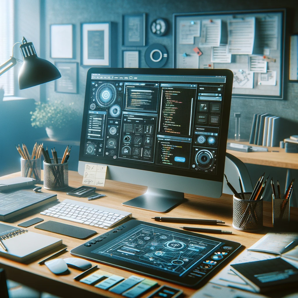 Cette image représente un écran de pc avec un back office de CMS